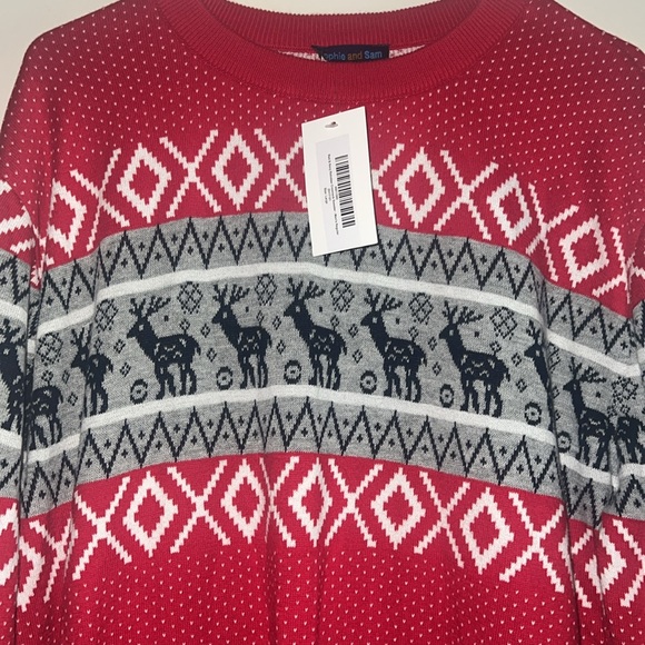 Sophie & Sam - Red and Gray Men's Sweater - Picture 4 of 7